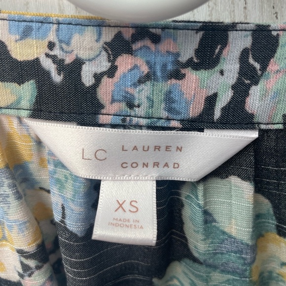 LC Lauren Conrad Floral Blouse - Black with Pastel Blooms - Picture 2 of 6